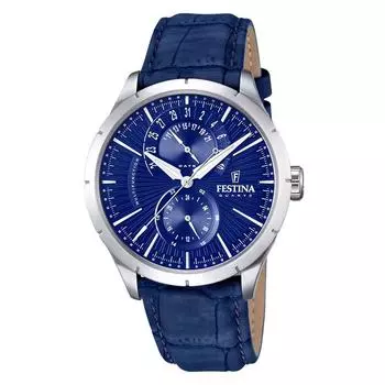 Festina Retro Multifunction Leather Remesh Blue Dial Quartz F16573-7 Мужские часы синий