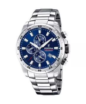 Festina Sport Хронограф Кварцевые мужские часы из нержавеющей стали с синим циферблатом F20463-2 100M
