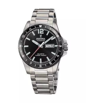 Festina титановый черный циферблат кварцевые часы F20698-4 100M мужские часы чёрный