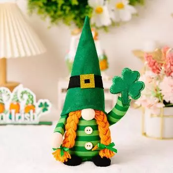 Festival Leaf Green Decorative Gnome Figurine With Striped Design Perfect Celebrations For 2023 Green Female Figure