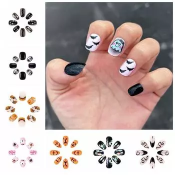 Festive Atmosphere Halloween Fake Nails Visual Impact Handmade Wear Nail Cosplay style 5