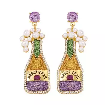 Festive Bottle Champagne Earrings Unique Design Carnival Stud Earrings Lightweight and Comfortable Earrings Jewelry 3