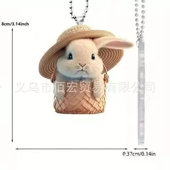 Festive Cartoon Style Acrylic Christmas Tree Rearview Mirror Decoration For Cars