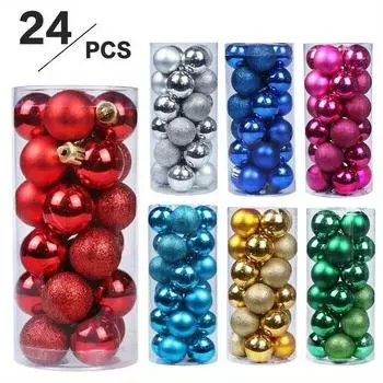 Festive Christmas Tree Balls Hanging Ornaments for Home Party Decor Christmas New Year And General Holidays Plastic Material 3cm