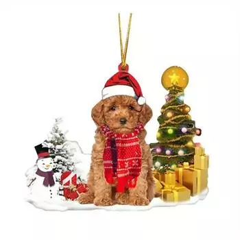 Festive Fun And Cartoon Dog Christmas Hat Car Rearview Mirror Decor For Holiday Vibes 1