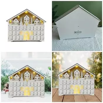 Фестиваль 24-дневный рождественский календарь обратного отсчета Рождественский календарь обратного отсчета с 24 ящиками и рождественской сценой белый