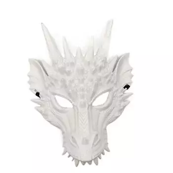 Фестиваль Хэллоуин Аксессуары для вечеринки на Хэллоуин Маска дракона Маскарадный реквизит для косплея Аниме-маска белый
