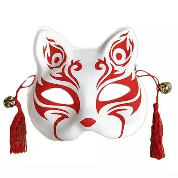 Фестиваль Лиса Сакура Маска Половина Лица Кошка Маскарад Косплей Костюм Японский Аниме Рейв Ручная Роспись Реквизит
