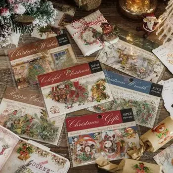 Фестиваль наклейки декоративные наклейки подарки декор рождественские наклейки скрапбукинг материал E