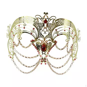 Фестивальная маска с кисточкой для выступлений и мероприятий Gold