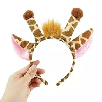 Фестивальная вечеринка Волосатый жираф Обруч для волос Хвост Завязка Набор Повязка на голову Хэллоуин Рождественский костюм Косплей Головной убор