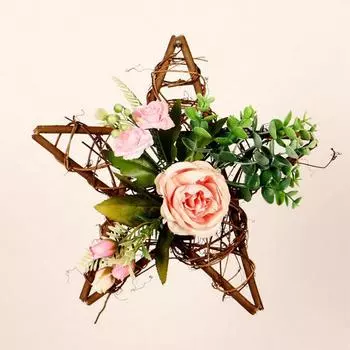 Фестивальные украшения, круг из ротанга, имитация гирлянды, свадебный венок из искусственных цветов, цветочный скандинавский кулон, настенная домашняя дверь, подвесной декор