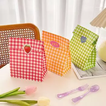 Фестиваль Рождественский подарок конфеты Подарочный пакет INS Цвет домашний органайзер для хранения сумка печенье DIY клетчатая сумка стоячий бумажный мешок ювелирные аксессуары зелёный