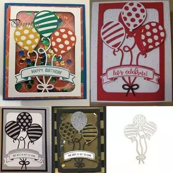 Фестиваль воздушных шаров из углеродистой стали, бумажные ремесла, тиснение, рождественская открытка, сделай сам, высечка серебряный