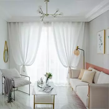 Festnight 2 шт. 225*140 см однотонные шторы из полиэфирного волокна с люверсами, светофильтры, повседневные White 225x140cm