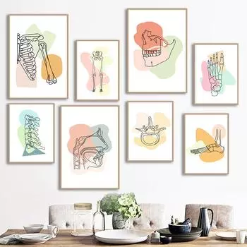 Фетальный дыхательный тракт сустав стопы кость настенное искусство холст живопись скандинавский постер и принты настенные картины для декора офиса врача 21x30cm No Framed