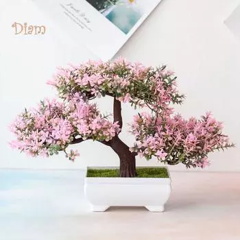 Декоративное дерево бонсаи, материал пластик, размер 25х18 см, цвета в ассортименте зелёный