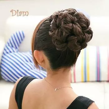 Fetong волнистые вьющиеся синтетические волосы булочка шиньон клип парик резинка для волос для наращивания волос One Size темно-коричневого