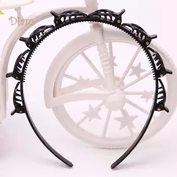 Fetong Женская мода двухслойная челка заколки для волос заколки для волос обруч повязка на голову головной убор чёрный