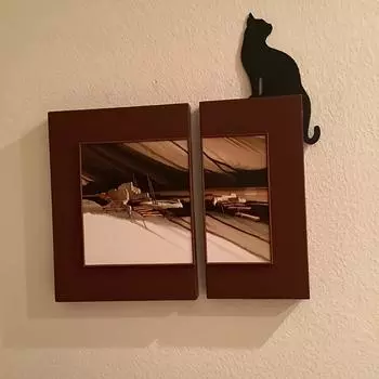 Фетровая дверь для Хэллоуина с котом, декор для угла двери с черным котом, декор для угла двери с сидящим котом S