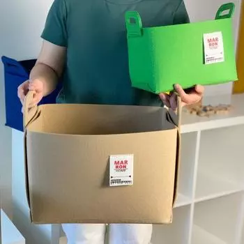 Фетровая корзина для хранения с ручками Складная тканевая корзина для хранения Экологичная складная корзина-органайзер S жёлтый