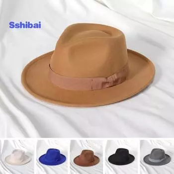 Фетровая шляпа, защита от солнца, ветрозащитная, невыцветающая, противоусадочная, удобная в носке, дышащая, украшенная бантом, купольная шляпа, модный аксессуар кофейный