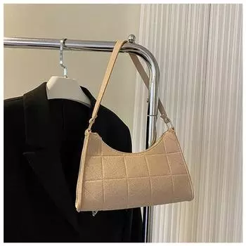 Фетровая сумка подмышкой, однотонная, повседневная, сумка подмышкой, роскошный дизайн, усовершенствованная текстура, женские сумки через плечо, сумка-тоут, кошелек чёрный