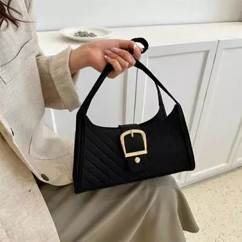 Фетровая ткань модная женская сумка для поездок на работу с текстурой 2024 летняя простая сумка через плечо в иностранном стиле сумка для отдыха зелёный