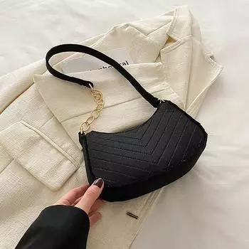 Фетровые сумки на плечо для женщин Женская подмышечная сумка Дизайн Текстурные сумки подмышками Кошельки Седельная сумка чёрный