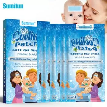 Fever Cool Patch Охлаждающие пластыри для снятия дискомфорта и боли при лихорадке, охлаждающее средство для снижения температуры, успокаивающее средство при лихорадке 7 stickers/box