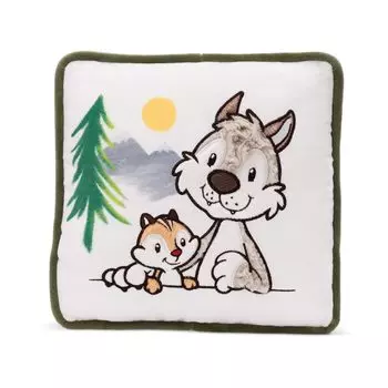 FF2024 Cushion Wolf Chipmunk 25 x 25 cm Multicolor [NICI] & зелёный
