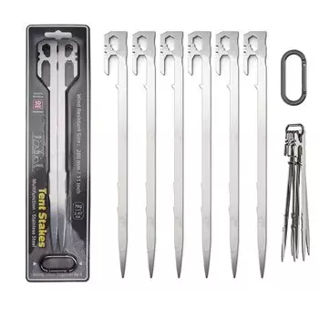 FFOGG колышек для палатки 28 см кемпинговое снаряжение кованый колышек из нержавеющей стали 420 интегрированный набор из 6 шт. колышек для скалолазания на открытом воздухе