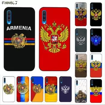 FHNBLJ Армения Албания Россия флаг эмблема черный чехол для телефона из ТПУ чехол для Samsung A10 20s 71 51 10 s 20 30 40 50 70 A30s Samsung A10