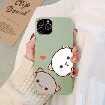 FHNBLJ Mochi Peach Goma Cat Чехол для телефона Мягкий однотонный чехол для iPhone 11 12 13 mini pro XS MAX 8 7 6 6S Plus X XR 7 plus or 8 plus