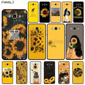 FHNBLJ Отличный художественный эстетический желтый цветочный чехол для телефона с мультяшной девочкой для Samsung J4 PLUS J7PRO J5 J6 J7 PRIME J7 neo 2016 2018 J8 J4 PLUS