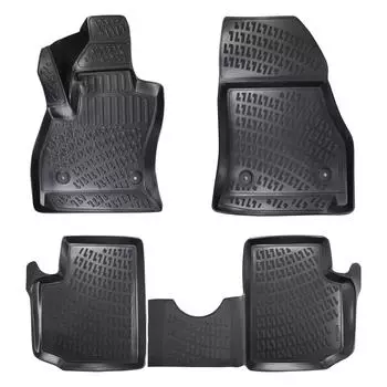 Fiat 500L (2012-2017) High-Quality and Durable Rubber Car Floor Mats - Odorless, Non-Slip, Long-Lasting