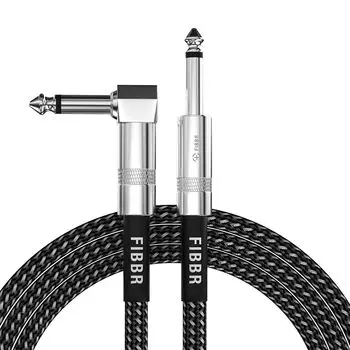 FIBBR Guitar Cable Right Angle Instrument Cable for Electric Bass Electric Pro (6ft), 1/4 Guitar, Guitar, Mandolin, Audio.