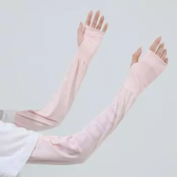 Fiber Sun-Protection Oversleeves Women s UV Protection Driving and Biking Cool Color Changing Sleeve Women Sunscreen Arm Sleeves Arm Guard Women Color changing sleeve pink All yards