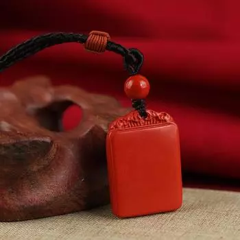 Fidelity high-content cinnabar necklace, men s and women s natal year transfer beads, Ping An long pendant, no matter brand, lucky bag pendant.