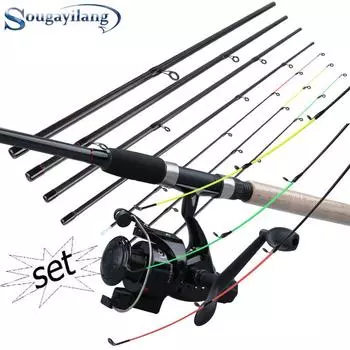 Фидерная удочка и катушка в комплекте из углеродного волокна 3 м с катушкой для ловли карпа, набор для спортивной рыбалки на открытом воздухе Rod3m&CB40