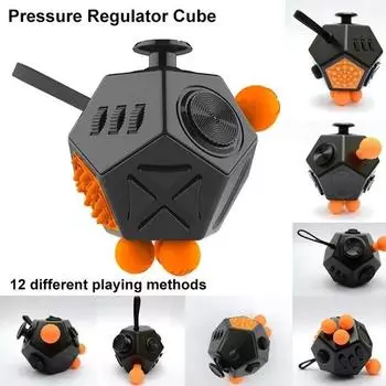 Fidget Cube Release Stress Cube Стресс Тревога Мягкий материал игрушка для снятия давления для взрослых и детей Идея подарка decompression tool оранжевый/чёрный