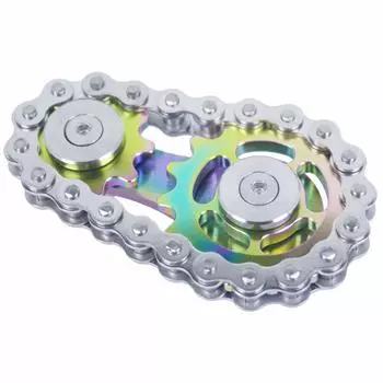 Fidget Linkage Bike Chain Spinner Design 2 Gears Fidget Spin Finger Metal нержавеющая сталь прочная механика с гладкими игрушками Fidget для взрослых детей