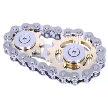 Fidget Linkage Bike Chain Spinner Design 2 Gears Fidget Spin Finger Metal нержавеющая сталь прочная механика с гладкими игрушками Fidget для взрослых детей золотой