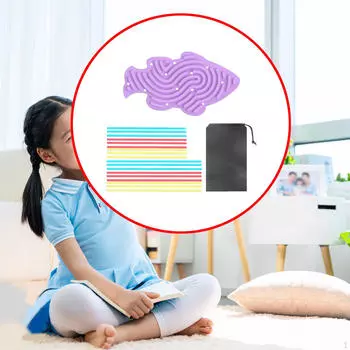 Fidget Sensory Activity Board Kids Busy Fine Motor Skill Funny Silicone Relaxing Toy фиолетовый