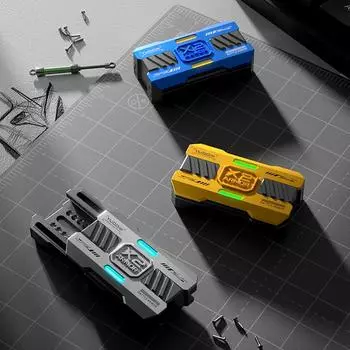 Fidget Slider Mecha Push Card светится в темноте металлический магнитный тактильный Fidget Toys для снятия стресса синий