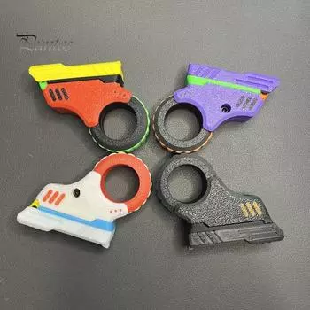 Fidget Slider Spinner Toy Портативная игрушка для снятия стресса и беспокойства для детей и взрослых Карманный размер 3D-печатный шутер с гироскопом для пальцев, вращающееся кольцо-слайдер для повседневного использования, сенсорная белый