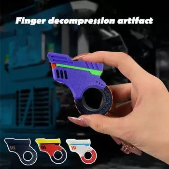 Fidget Slider Spinner Toy Stress Anxiety Relief Kids Adults Pocket Size 3D Printed Shooter Fingertip Gyro Spinning Ring Slider EDC Sensory Toy белый