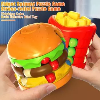 Fidget Spinner Bean Cube Hamburger Ball Креативная вращающаяся головоломка, обучающая игрушка для снятия стресса, сенсорная игрушка для рук A