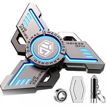 Fidget Spinners Cool, игрушка-фигурка для снятия стресса, тревожности, СДВГ, Fidget Light Up Spinner, металлическая игрушка-спиннер на руку со светящимся светом 6*6*1.5cm оранжевый