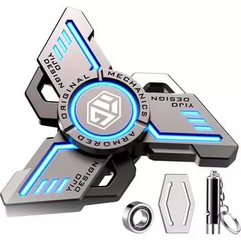 Fidget Spinners Cool, игрушка-фигурка для снятия стресса, тревожности, СДВГ, Fidget Light Up Spinner, металлическая игрушка-спиннер на руку со светящимся светом 7*7*1.49cm оранжевый